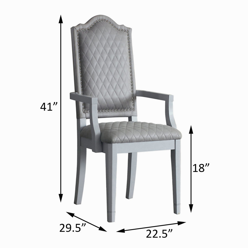 Ensemble de 2 fauteuils à dossier deux tons gris et gris perlé