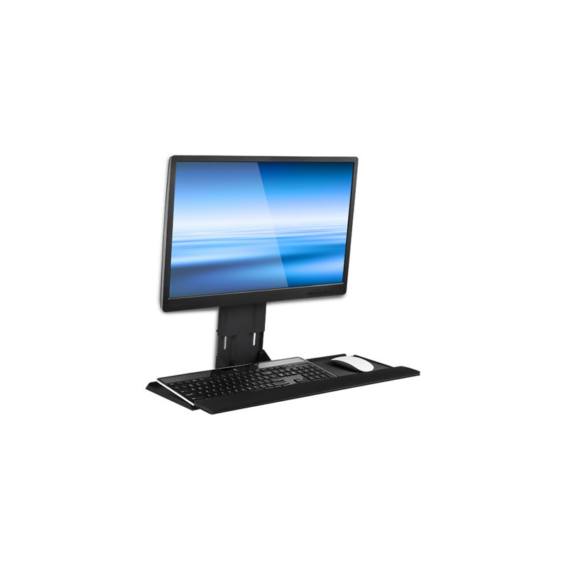 Mount-It Height Adjustable Monitor & Keyboard Tray Wall Mount | 25 in. Wide Platform with Mouse Pad