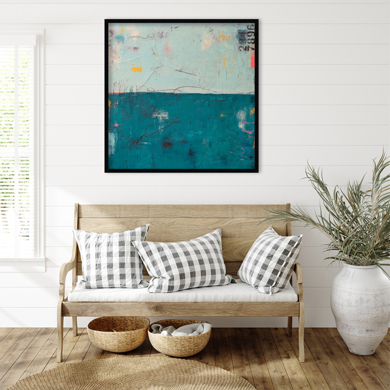 Blue Bay Hideaway Print by Erin Ashley, 33" H x 34" W, Black