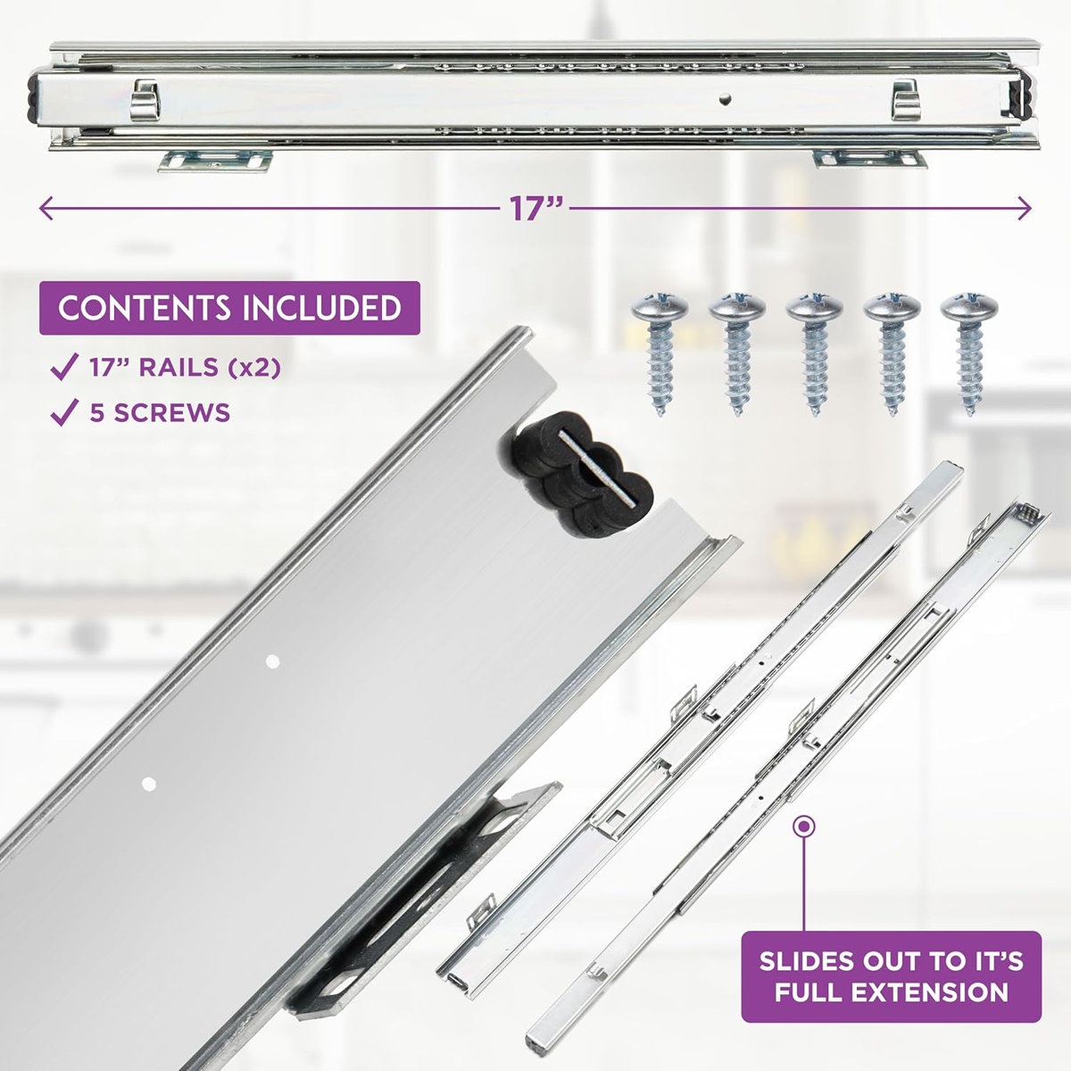 Hold N Storage Sliding Rails - Pair Of Heavy Duty Drawer Rails With ...