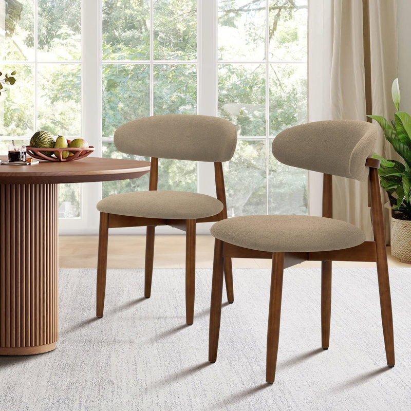 Chaises d'appoint rembourrées en bois massif Maylon, Boucle-chameau