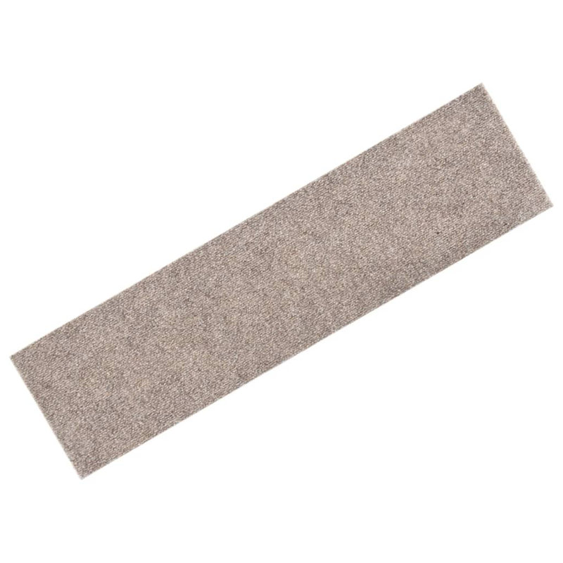 Brandun Self-adhesive Stair Mats Anthracite, Rectangular 25cm x 60cm, Cream