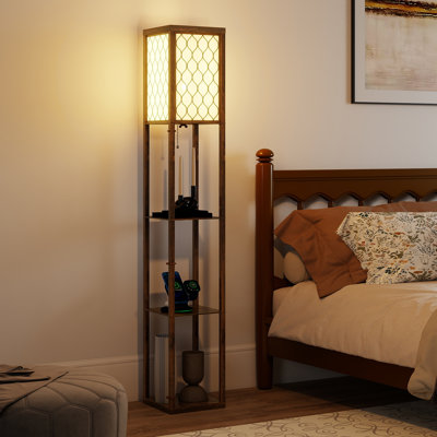 Whitnash Modern Floor Lamp Light with Fabric Lampshade