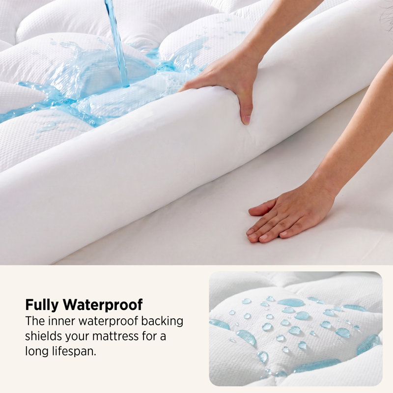 Bedsure Waterproof Extra Thick Mattress Protector, White, Queen