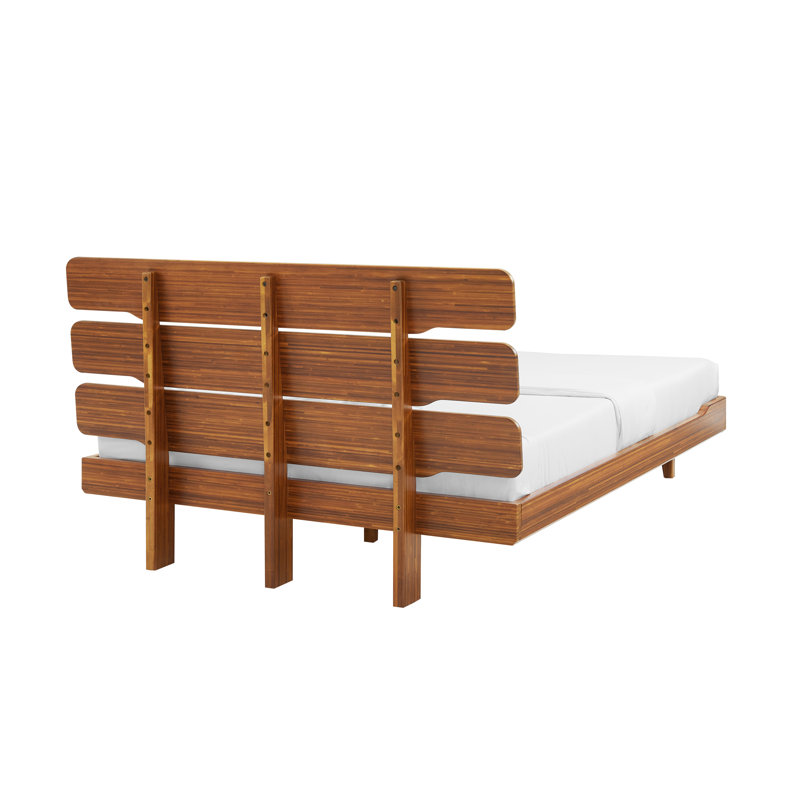 Lacey Solid Wood Slat Bed, King, Brown