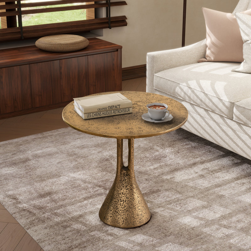 Table de bout moderne ronde, H 22,05 po x L 23,62 po x l 23,62 po