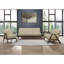 Chaise d'appoint moderne en tissu brun clair avec coussin en bois au fini noyer