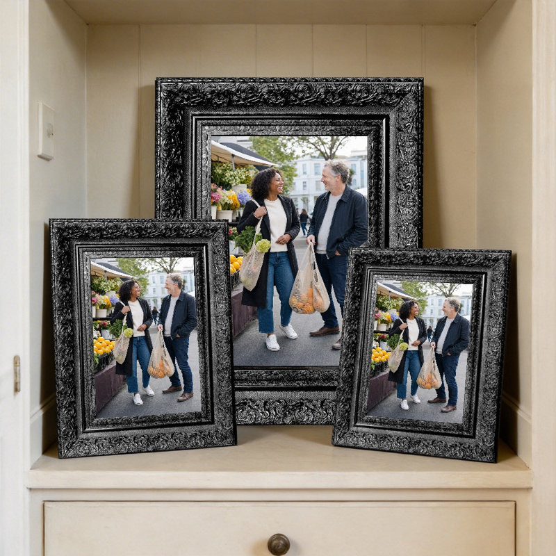 Cadre photo 3 pièces 5 po x 7 po noir pour décoration de bureau
