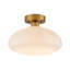 Plafonnier semi-encastré en verre opale crème 1 lumière French
