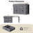 Grey Rolling Kitchen Island With 4 Door Storage & Extendable Table Ample Cabinet Space