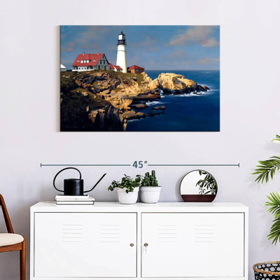 Aletra Coastal Lighthouse With Red Houses