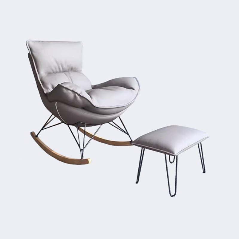 Chaise berçante légère et luxueuse, Blanc cassé