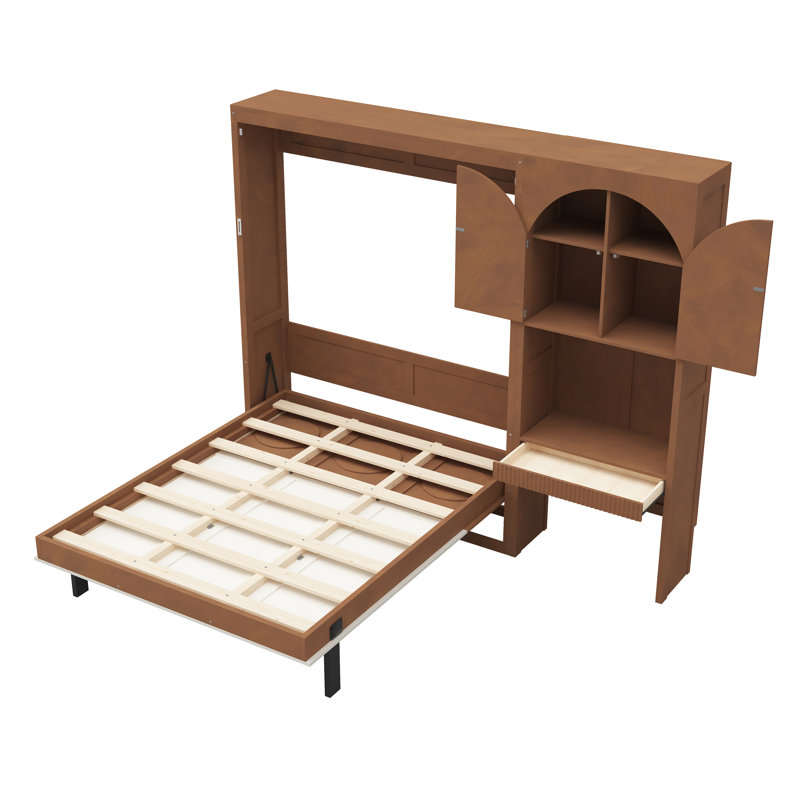Nookfold Murphy Bed with Side Storage, Walnut