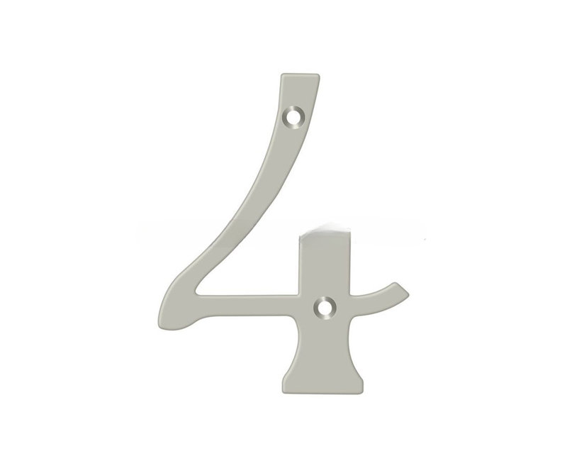 Chiffres de 6 po Deltana, Nickel satiné