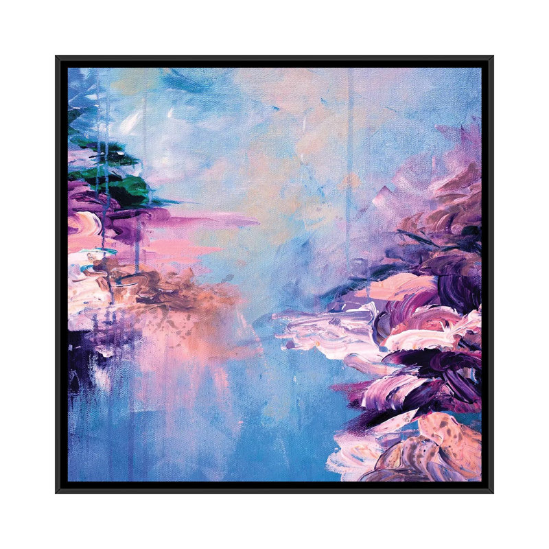 « winter pays des rêves vi », reproduction sur toile, H 18 po x l 18 po x P 1,5 po, Toile avec cadre noir, Pas de tapis