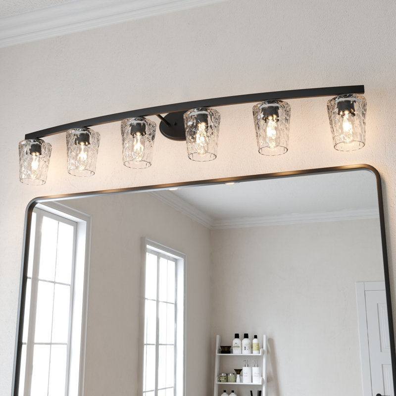 Saratoga 6 - Light Bathroom Steel Dimmable Vanity Light, Matte Black