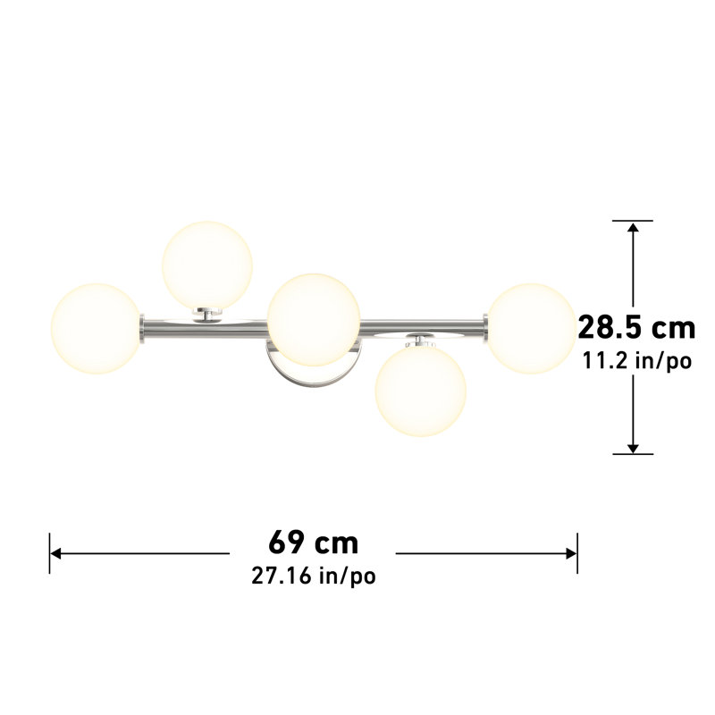 Tuskahoma Vanity Light Fixture, Chrome, Chrome