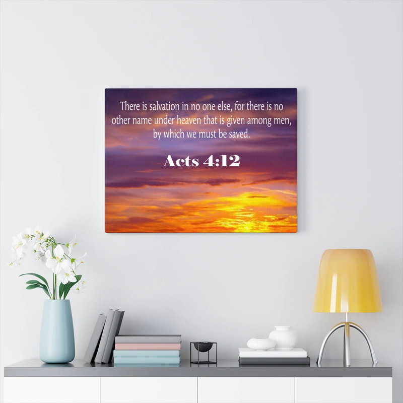 Salvation Acts 4:12 - Wrapped Canvas Print, 46cm H x 61cm W