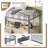 Twin Metal Loft Bed Frame with Arched Guardrail & Ladder, Heavy Duty, Matte Gray-1513776776