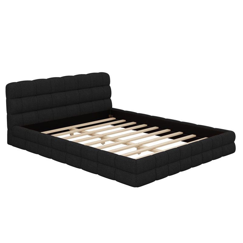 Lit plateforme tapissier, Noir