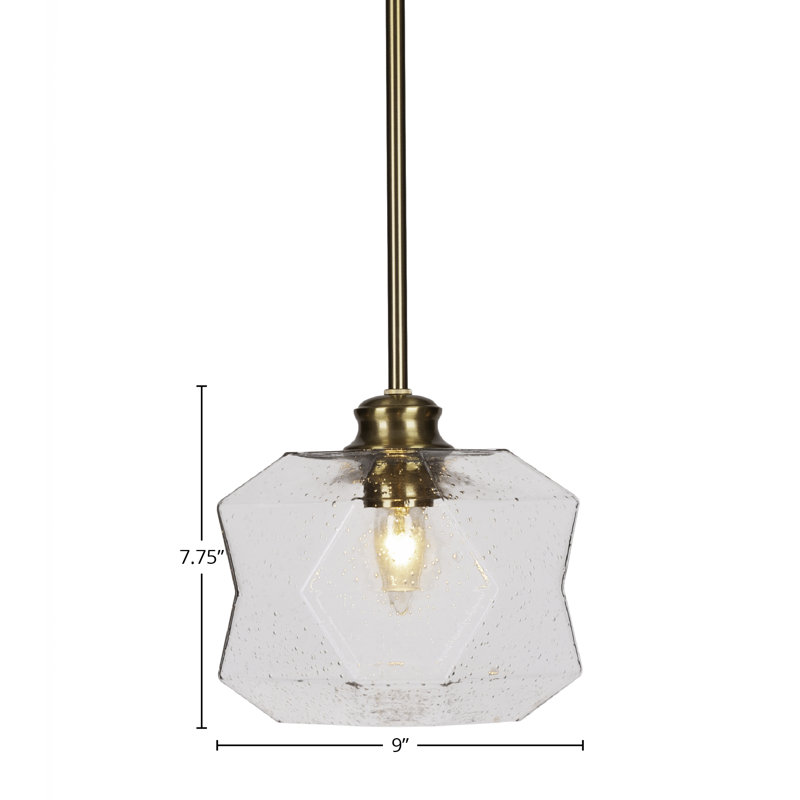 Luminaire suspendu 1 tige Rocklin, Laiton New Age, À bulles