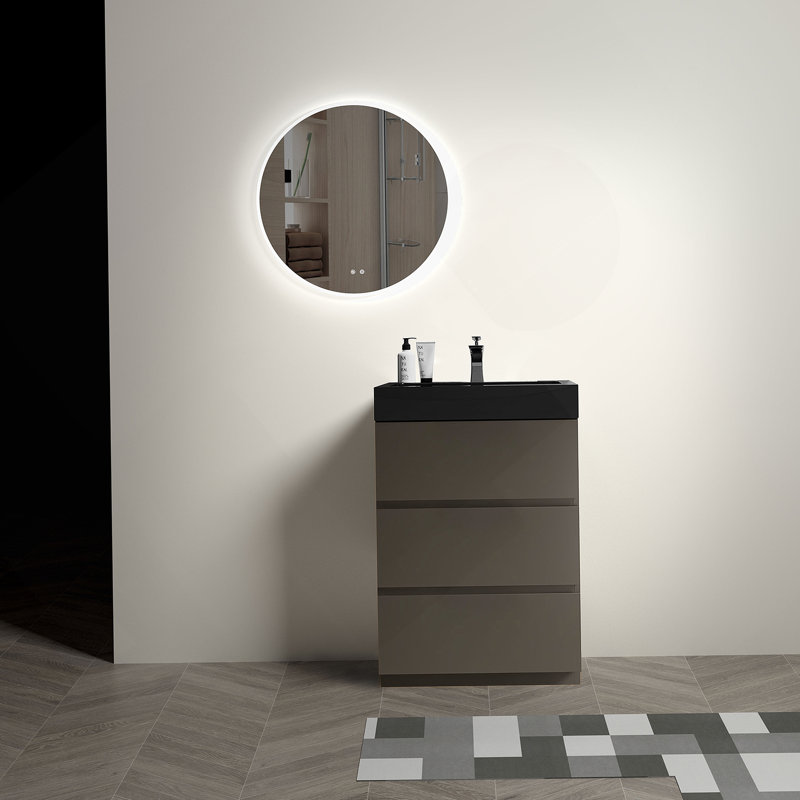 Meuble-lavabo autoportant avec grand lavabo et rangement
