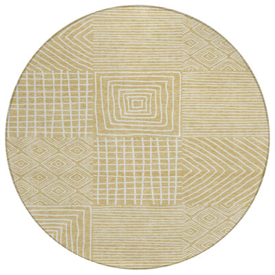 Junia Gold Washable Indoor-Outdoor Rug - 