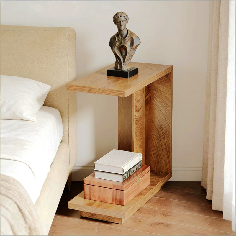 Table de chevet en forme de C, table d'appoint élégante