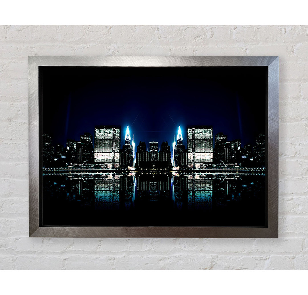 City Night Reflections - Einzelne Bilderrahmen Kunstdrucke