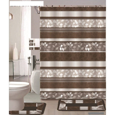 Aramenta Floral Shower Curtain with Hooks Included