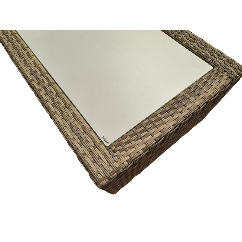 Arlette Wicker Rectangular Outdoor Coffee Table with Shelf