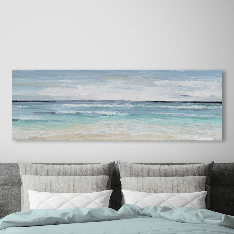 Large Blue and White Coastal Canvas Landscape Art