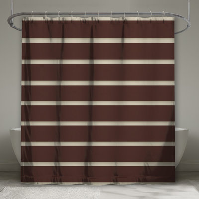 Brown Beige Stripes Shower Curtains Extra Long