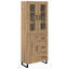  Highboard With Drawer 2 Pcs Old Wood Engineered Wood And Glass-656358240