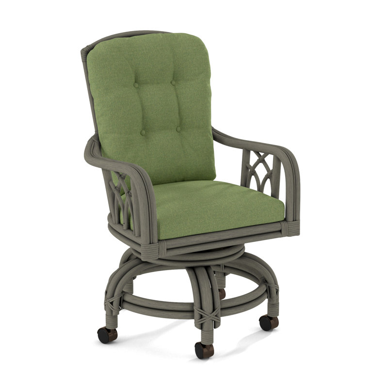 Edgewater Castered Arm Chair, White Sugar Performance; 0863-91, Greystone
