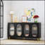Buffet moderne avec portes en acrylique, armoire de rangement autoportante pour cuisine, salle à manger, salon, couloir, bureau, noir