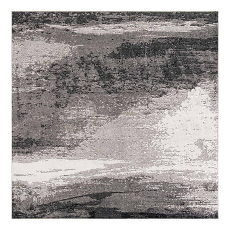 Ivy Bronx Glomma Nathanyl Rug Black, Square 10'