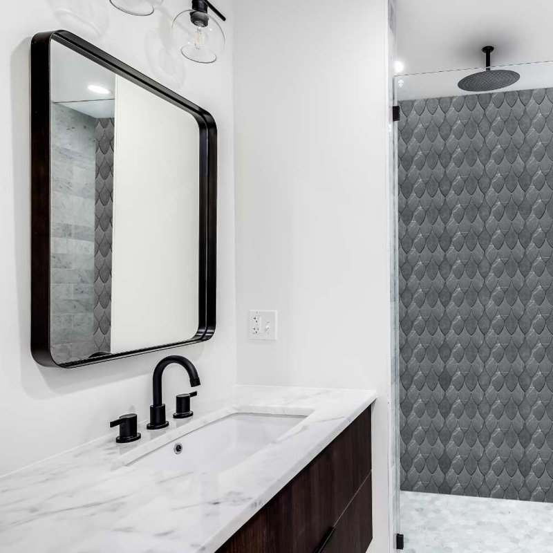 Stately Duchess 8" x 12" Porcelain Novelty Marble Look Wall & Floor Tile, Gray