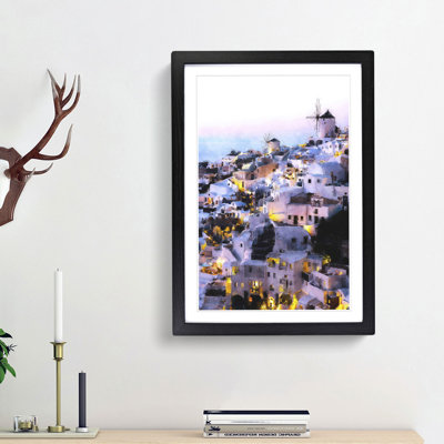 The Santorini Skyline In Greece - Single Picture Frame Painting on MDF