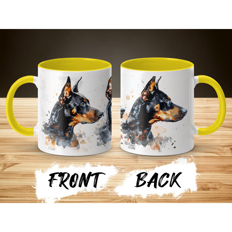 Ceramic Coffee Mug, 2, Yellow