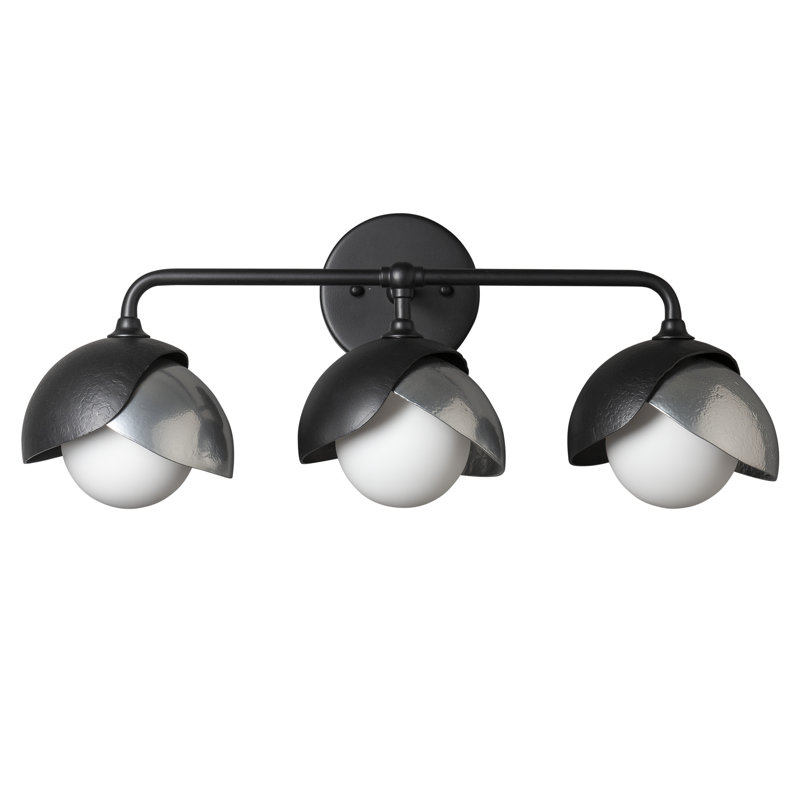 Brooklyn 3 - Light 9.2" Height Dimmable Vanity Light, Black, Sterling