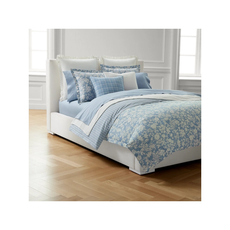 Heather Blue Full/ Queen Duvet Set, Blue, Queen Duvet Cover + 2 Standard Pillow Shams