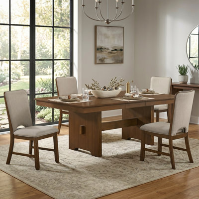 Marina Solid Wood 5-Piece Rectangular Dining Table Set