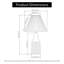 Lampe de table moderne en céramique blanche de 57 cm de hauteur avec abat-jour en tissu plissé pour chambre, salon et petits espaces