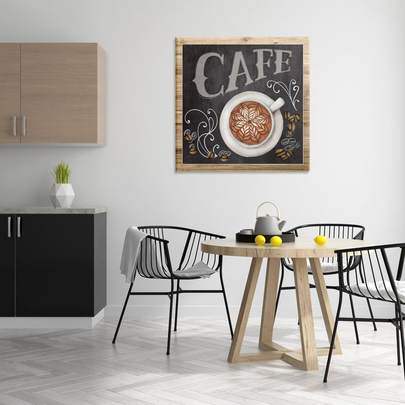Motif de grains de café en forme de tableau noir au café, H 36 po x l 36 po