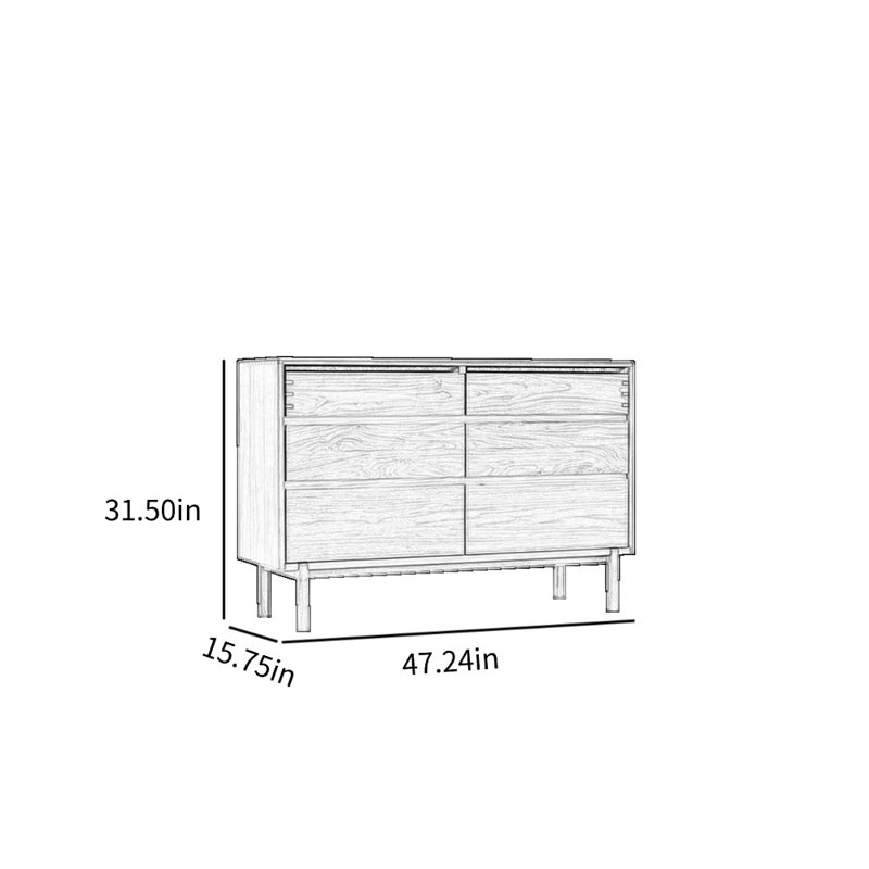 Retro Simple Color Block Console Accent Chest, Walnut