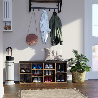 10 Pair Shoe Storage Bench
