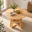 Table de salle à manger extensible avec piètement en croix et tablette de rangement-1690554386