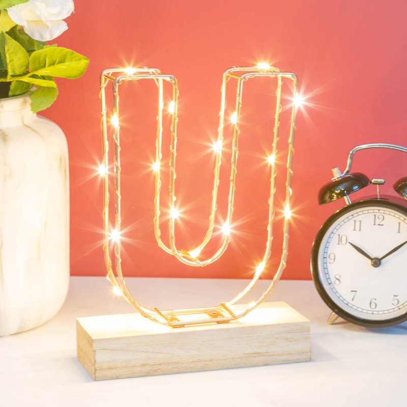 Light Up Letter  | Personalised Initial Copper Letter Light LED Alphabet Light Jim, U