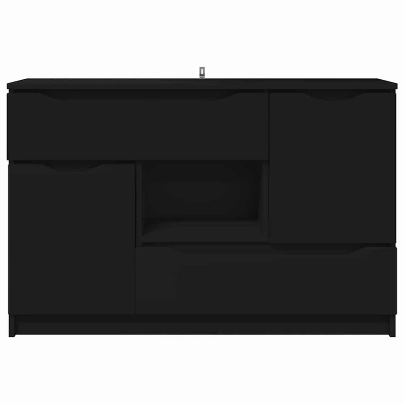  Sideboard Concrete Grey 100 X 30 X 65.6 Engineered Wood, Black
